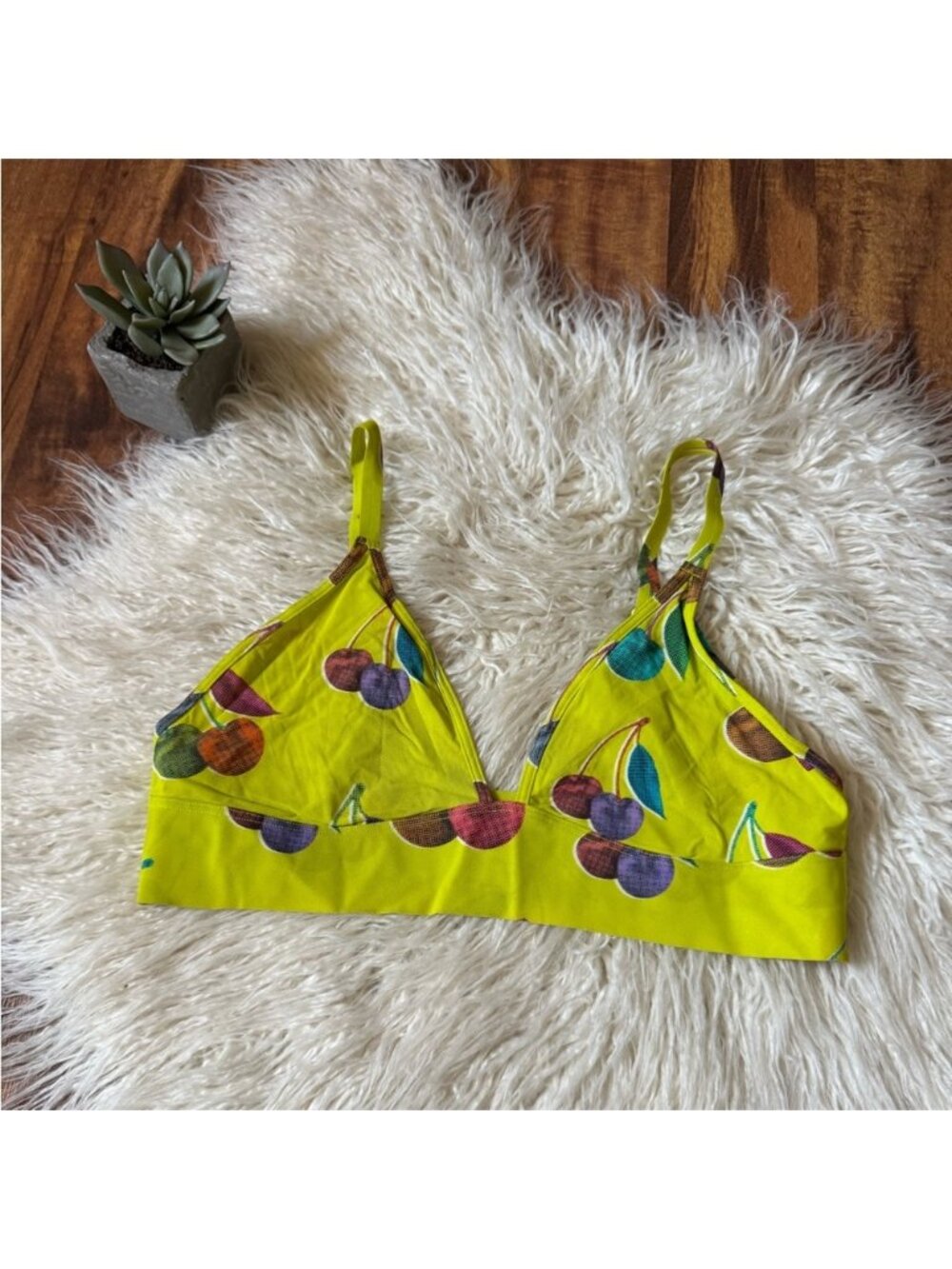 Terez New York Cherry Lime Green Bralette